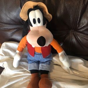 Disney 22” Goofy Plush Fishing Hat Red Vest Authentic Disney Parks.